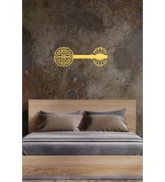 UNT Wealth Attraction ve Lotus  Anahtar Duvar Dekoru Tablo (Gold)