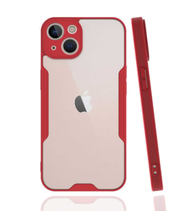 Apple iPhone 13 Mini Kılıf Zore Parfe Kenarları Pastel Renk Silikon Kılıf (Kırmızı)