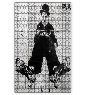 Cakapuzzle Chaplin ve Patenleri İllüstrasyon Görseli Puzzle Yapboz MDF (Ahşap) (500 Parça)