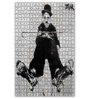 Cakapuzzle Chaplin ve Patenleri İllüstrasyon Görseli Puzzle Yapboz MDF (Ahşap) (500 Parça)