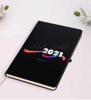 BK Gift Kişiye Özel 2024 Mutlu Yıllar Beyaz Defter-4 (Siyah)