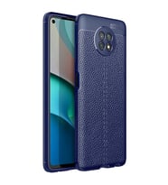 Xiaomi Redmi Note 9 5G Kılıf Deri Görünümlü Slim Silikon (Lacivert)
