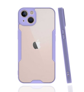 Apple iPhone 13 Mini Kılıf Zore Parfe Kenarları Pastel Renk Silikon Kılıf (Mor)