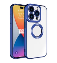 iPhone 15 Pro Max Kılıf Kamera Korumalı Logo Gösteren Omega Kılıf (Gece Mavisi)