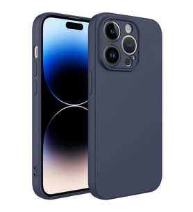 Apple iPhone 15 Pro Kılıf Kamera Korumalı iÇi Süet Dokulu Lansman Tipi Silikon (Lacivert)