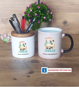 Cerraha Hediye Kalemlik, Kupa Bardak T Kişiye Özel Hediye (Model 3)