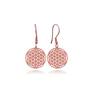 Agai Silver Yaşam Çiçeği Model Altın Kaplama Gümüş Küpe AMR000029 (Rose)