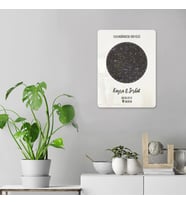 DECORITA Cam Tablo Kişiye Özel Yıldız Haritası 30cm x 40cm (Beyaz)