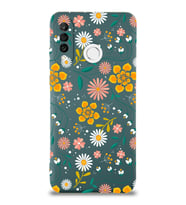 Huawei P 30 Lite Uyumlu Lansman Kılıf Çiçek Tasarımlı İçi Kadife  Kapak (Yeşil)