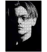 Cakapuzzle Leonardo Di Caprio Gözlüklü Portre Karanlık Puzzle Yapboz MDF (Ahşap) (1000 Parça)