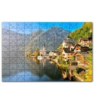 Cakapuzzle Avusturya Alplerinde Göl Kenarındaki Kasaba Puzzle Yapboz MDF (Ahşap) (500 Parça)