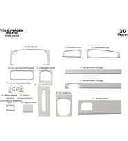 Meriç® Volkswagen Golf 3 Ön Torpido Kaplama Maun 20 Parça 1991-1995 (Alüminyum)