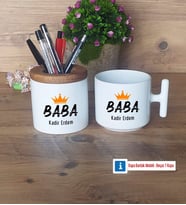 Babalar Günü Hediyesi Kalemlik, Kupa Bardak T Kişiye Özel HediyeBabaya Hediye (Model 1)