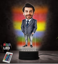 Doğum Günü Hediyesi,Sevgiliye Hediye, Kişiye Özel Fotoğraflı Karizmatik Müdür Karikatür 3D Led Lamba (RGB)