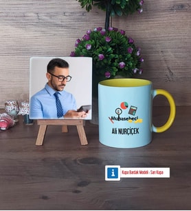 Muhasebeci Fotoğraflı Dekoratif Taş, Kupa Bardak Beyaz Hediye (Model 7)
