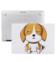 MacBook Air Kılıf HardCase A1369 A1466 2017 Öncesi Uyumlu Koruyucu Kılıf Dog02 (Taba-Beyaz)