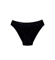 Ceylanoğlu Kadın Likralı Beli Dantelli Bikini Külot C-131 (4 Paket) - Pembe - 5 (Siyah)