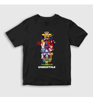 Presmono Unisex Çocuk Kırmızı All Undertale T-Shirt 31650tt (Siyah)