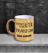 Trabzon Temalı Kişiye Özel İsim ve/veya Fotoğraflı Kupa Bardak No:X025-061 (Gold)