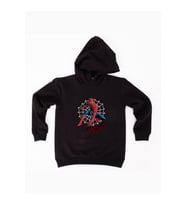 Spiderman baskılı örümcek adam kapüşonlu pamuklu kumaş çocuk sweatshirt (Siyah)