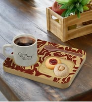 BK Gift Kişiye Özel Doğal Ahşap Sunum Tabağı ve Türk Kahvesi Fincanı Hediye Seti, Ev Hediyesi, Arkadaşa Hediye, Anneye Hediye, Doğum Günü Hediyesi (Model 11)