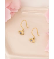925 AYAR GÜMÜŞ SALLANTILI MİNELİ GÖZ KÜPE (Gold)