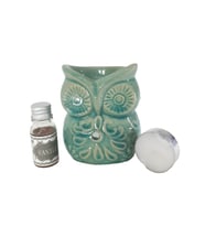 Baykuş Görünümlü Buhurdanlık Set (Mavi)