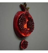 Dekoratif Nar Duvar Süsü , Anlamlı Duvar Dekorasyon Aksesuarı Mutfak Süsü DuvarDekoru (Koyu Kırmızı)