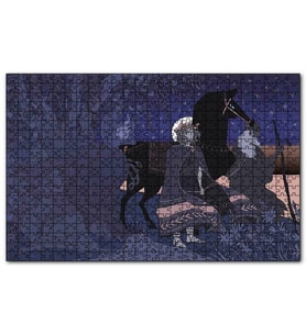 Cakapuzzle Prens, Büyücü ve Siyah At Puzzle Yapboz MDF (Ahşap) (500 Parça)
