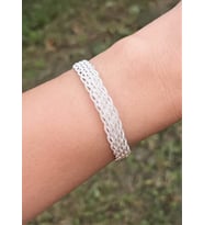 Kazaziye El Örgüsü Gümüş Bileklik BIL2013 : Gümüş - 20 cm : Gümüş - 21 cm : Gümüş - 18 cm (Gümüş)