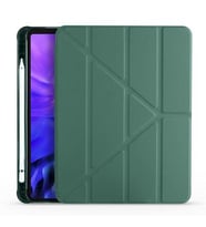 Apple iPad 9.7 2018 Kılıf Kalem Bölmeli Standlı Smart Cover (Koyu Yeşil)