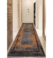 Dijital Baskılı Kaymaz Taban Yıkanabilir Modern Yolluk Ve Koridor Halısı NDU-HT-966 (Turuncu)