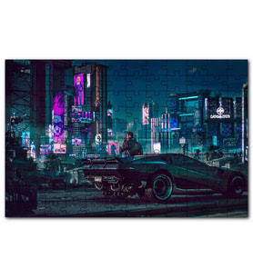 Cakapuzzle Difital Sanat Araba Möder Şehir Görseli Puzzle Yapboz MDF (Ahşap) (500 Parça)