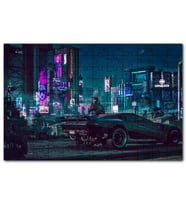 Cakapuzzle Difital Sanat Araba Möder Şehir Görseli Puzzle Yapboz MDF (Ahşap) (500 Parça)