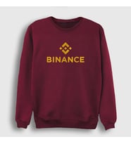 Presmono Unisex Beyaz Logo V2 Binance Bitcoin Sweatshirt 324962tt (Bordo)
