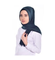 Pliseli Pratik Penye Hazır Şal Pratik Şal (Zümrüt Yeşili)