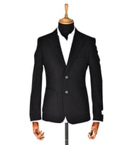 Erkek Tek Spor Ceket Çift Yırtmaçlı Gofre BGL-ST03587 (Siyah)