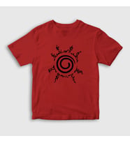 Presmono Unisex Çocuk Beyaz Seal Anime Naruto T-Shirt 134150tt (Kırmızı)