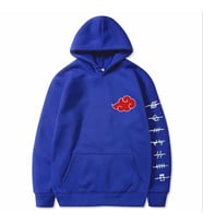 AMOR MAN ÖZEL TASARIM KAPÜŞONLU JAPON ANİME BULUT BASKILI OVERSİZE ERKEK SWEATSHIRT (Mavi)