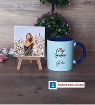 En İyi Öğretmen Fotoğraflı Dekoratif Taş, Kupa Bardak Beyaz Hediye (Model 3)