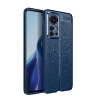 Xiaomi Mi 12 Pro Kılıf Zore Niss Deri Desenli Silikon Kılıf (Lacivert)
