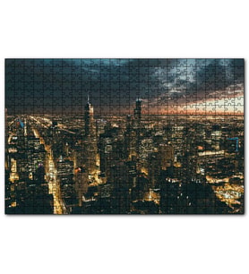 Cakapuzzle Las Vegas Gece Manzarası  Puzzle Yapboz MDF (Ahşap) (500 Parça)