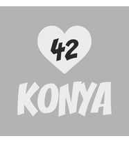 Kalpli 42 Konya Araba Sticker siyah 20x15 CM (Beyaz)