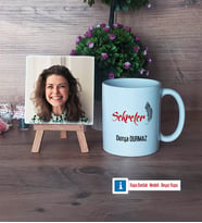 Sekretere Hediye Fotoğraflı Dekoratif Taş, Kupa Bardak Beyaz Hediye (Model 1)