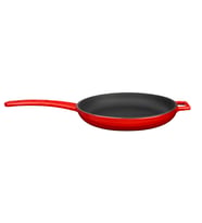 Lava Döküm Yuvarlak Kızartma Tavası Döküm Demir Yekpare Saplı  Çap(Ø)20cm. (Kırmızı)
