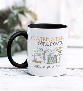 Matematik Öğretmeni Tasarımlı Kişiye Özel Kupa Bardak (Siyah)