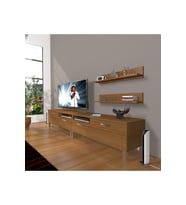 Decoraktiv Eko 220r Mdf Krom Ayaklı Tv Ünitesi Tv Sehpası (Ceviz)