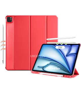 Apple iPad Pro 11 3./4. Nesil M2 Kılıf Flip Cover Kalem Bölmeli PC Case 2020-202 (Kırmızı)