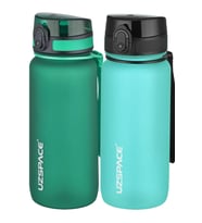 Uzspace 2'li Tritan Matara Seti 650 ml 14 Farklı Renk Seçeneği FiftyFifty (Royal Mavi - Yeşil)