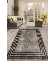 Dijital Kaymaz Taban Yıkanabilir Modern Renkli Salon Halısı Mutfak Halısı Yolluk ND-HT-485 (Siyah)